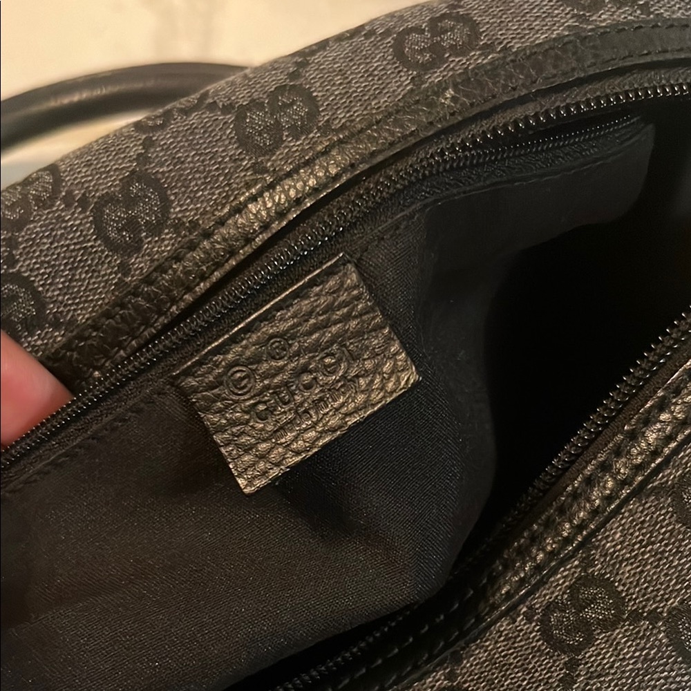 Gucci Black and Gray GG Canvas Top Handle Satchel - Picture 9 of 13